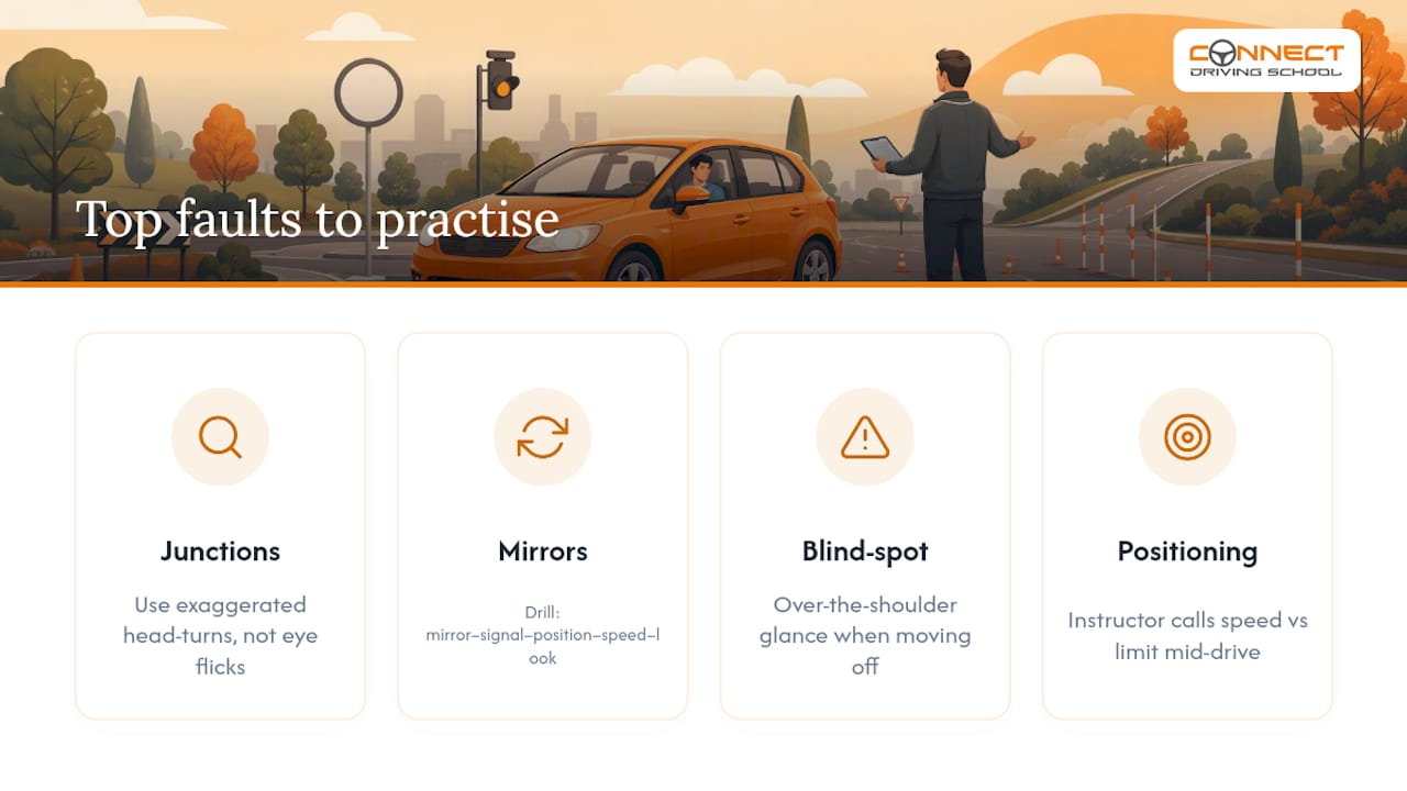 Four common driving test fault categories
