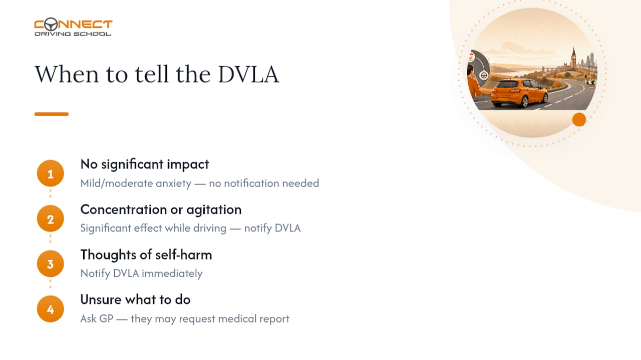Decision path for anxiety and DVLA notification