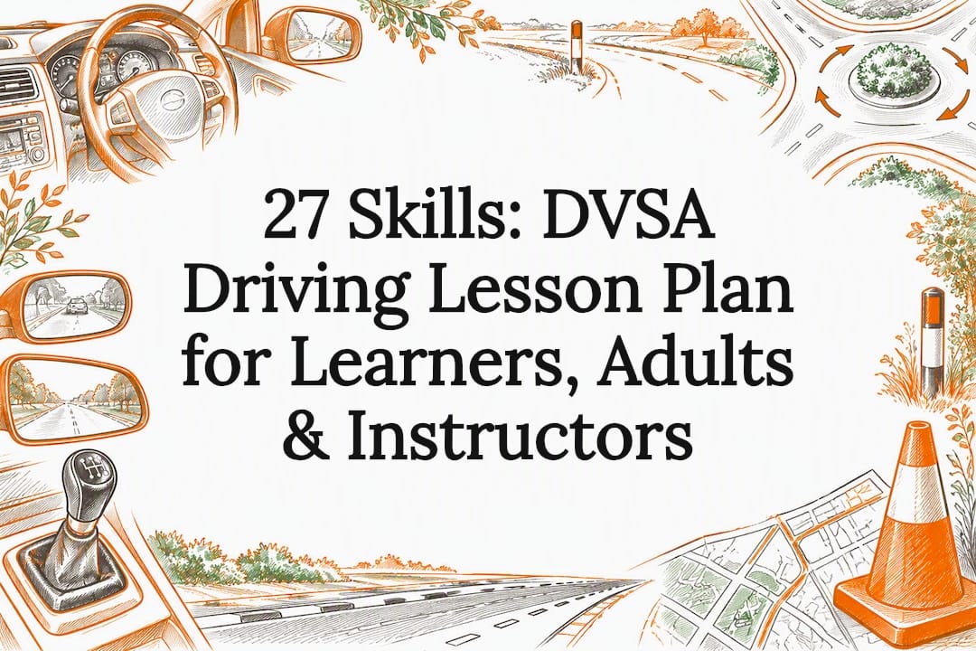 Welcome to Connect Driving School 22 Decorative UK driving lesson plan title card
