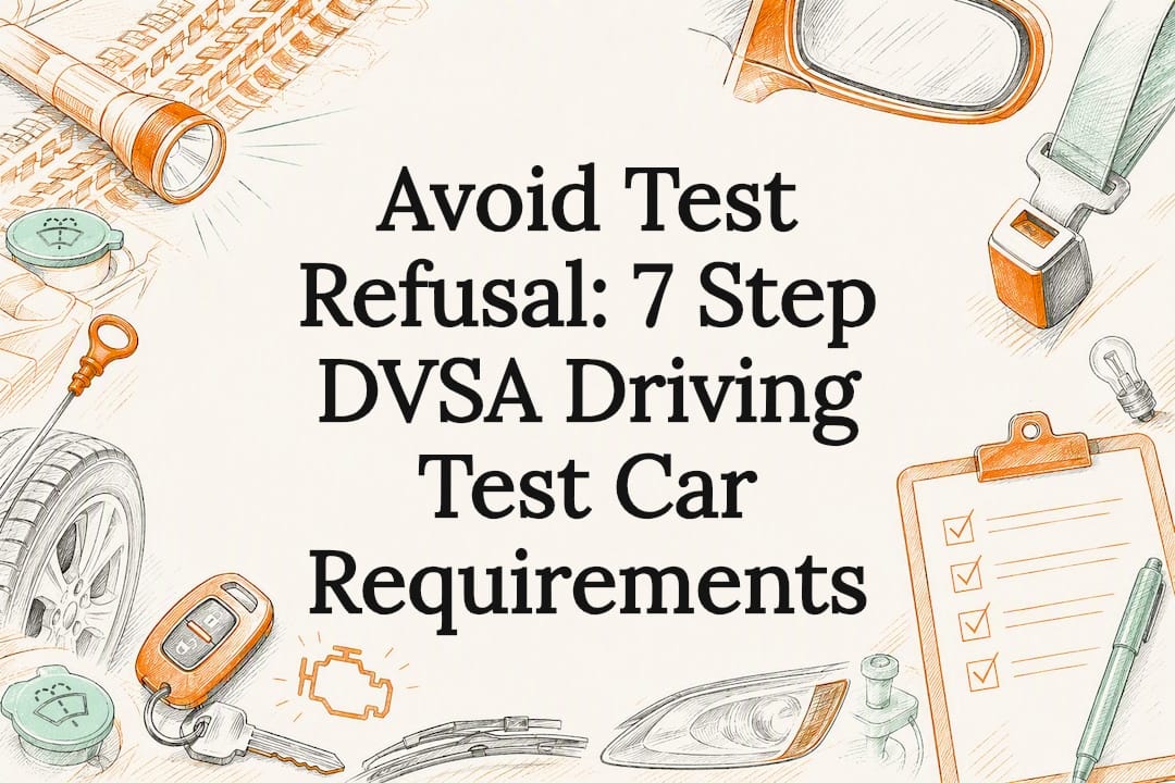 Sketch of driving test car checks