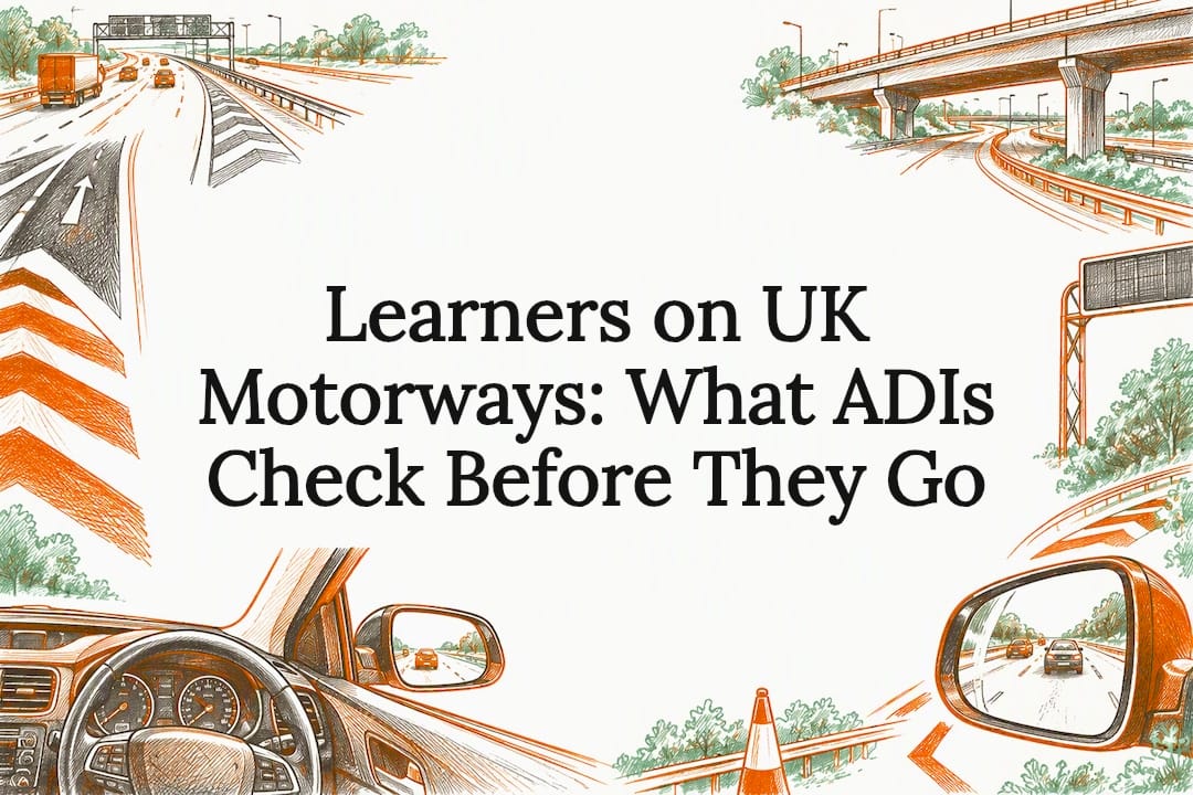 Motorway learner driving title card