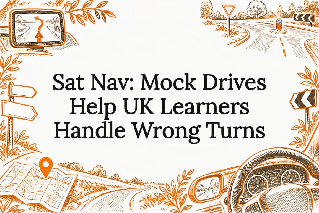 Welcome to Connect Driving School 22 Hand-drawn sat-nav and road details frame the title